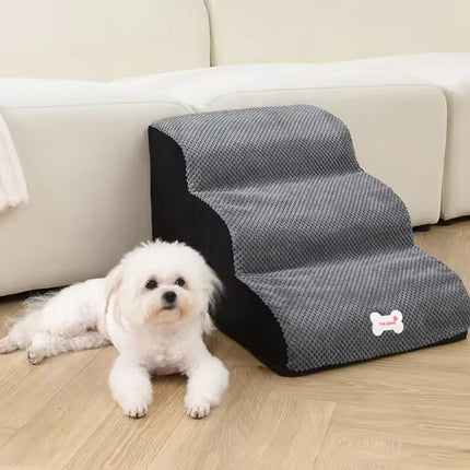 French Bulldog Stairs - Grey 2 steps - Frenchie Complex Shop