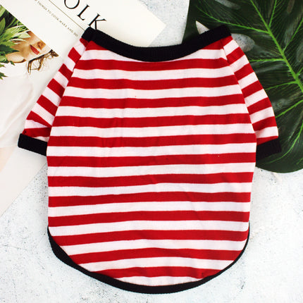 Striped French Bulldog Pajamas - Red / S - Frenchie Complex Shop