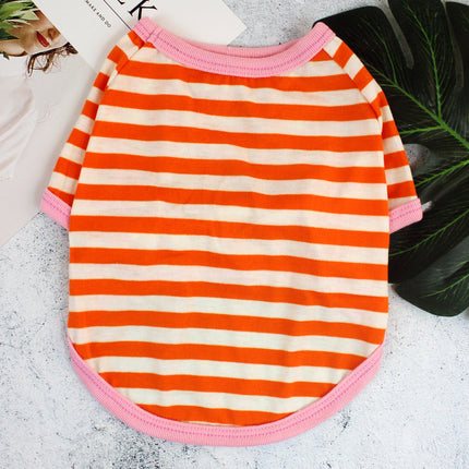 Striped French Bulldog Pajamas - Orange / M - Frenchie Complex Shop