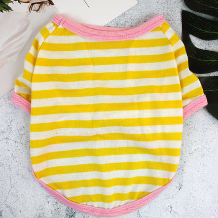 Striped French Bulldog Pajamas - Yellow / S - Frenchie Complex Shop