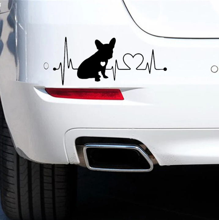French Bulldog Car Heartbeat Stickers - Frenchie Complex Shop