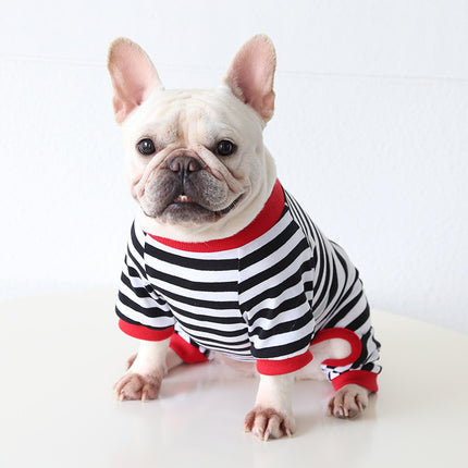 StripeNap French Bulldog Pajamas - Black / XS - Frenchie Complex Shop
