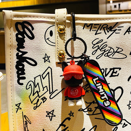 Skateboard French Bulldog Keychains - Frenchie Complex Shop