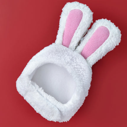 Frenchie Bunny Ear Hat – Halloween Soft Plush Costume Cap - White / M - Frenchie Complex Shop