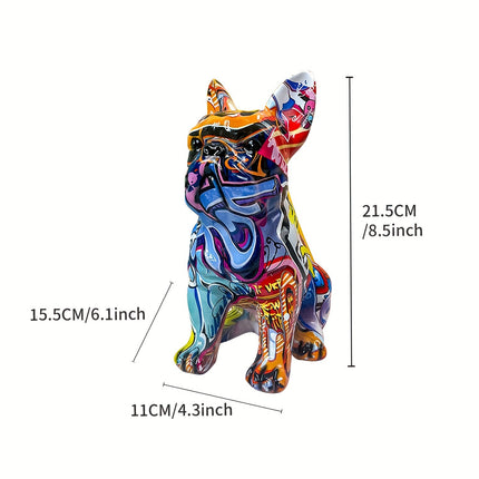 Ceramic French Bulldog Statue - Graffiti - Frenchie Complex Shop