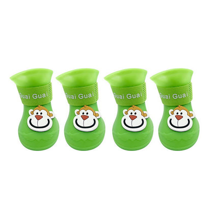 Silicone French Bulldog Boots - Green / M - Frenchie Complex Shop