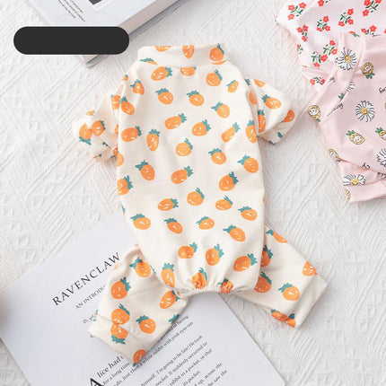 Sweet French Bulldog Pajamas - Orange pineapple / XS - Frenchie Complex Shop
