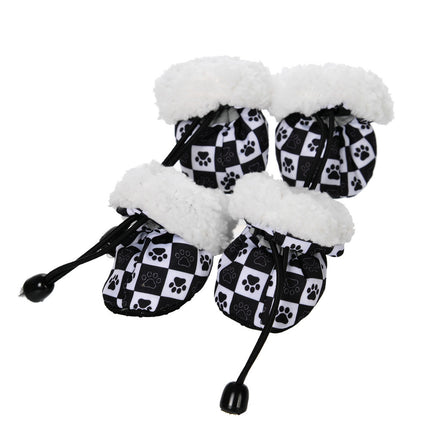 Printed French Bulldog Shoes - Grid - Add velvet / XXS - Frenchie Complex Shop