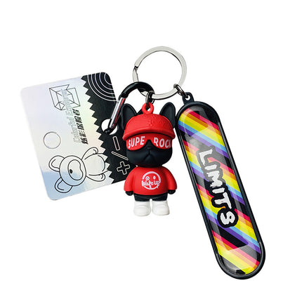 Skateboard French Bulldog Keychains - Frenchie Complex Shop