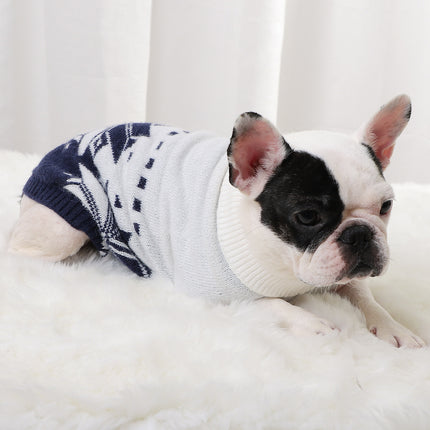 Winter Spirit French Bulldog Sweater - S / Dark blue - Frenchie Complex Shop