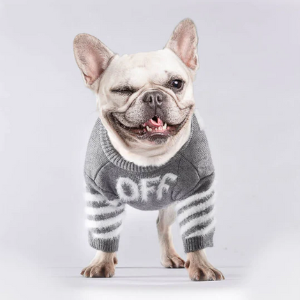 Off Gray Frenchie Sweater - S / Gray - Frenchie Complex Shop