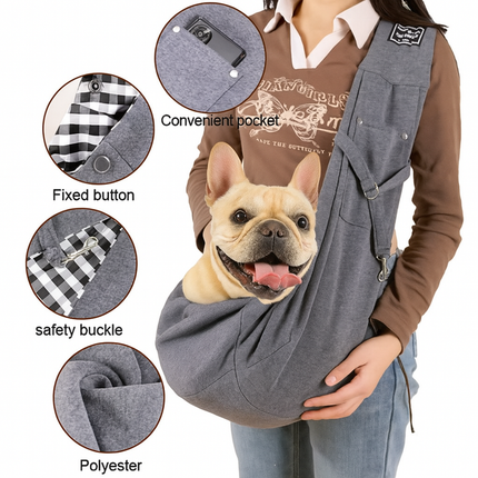 French Bulldog Sling Carrier Bag - Brown - Frenchie Complex Shop