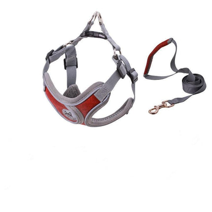 Reflective Frenchie Harness and Leash - Red / XS - Frenchie Complex Shop