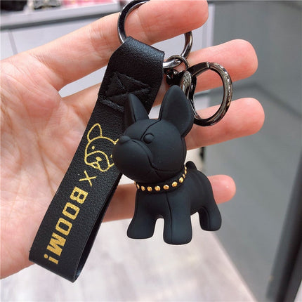 Frenchie Complex Dog Car Keychain - Black - Frenchie Complex Shop
