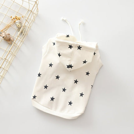 Stars French Bulldog Hoodie - White / XS - Frenchie Complex Shop