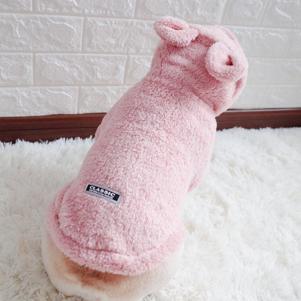 Fleece Bear Hooded Vest - Pink / S - Frenchie Complex Shop