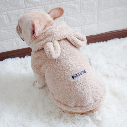 Fleece Bear Hooded Vest - Apricot / S - Frenchie Complex Shop