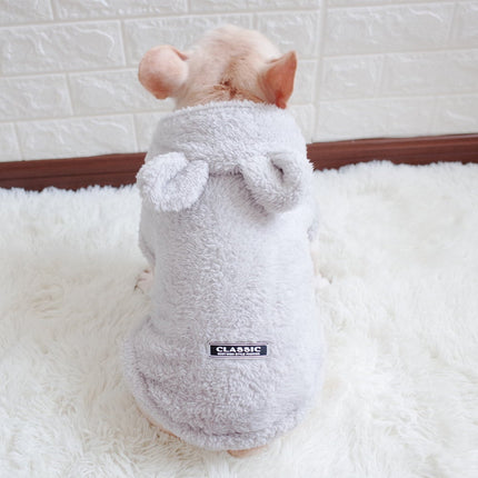 Fleece Bear Hooded Vest - Grey / S - Frenchie Complex Shop