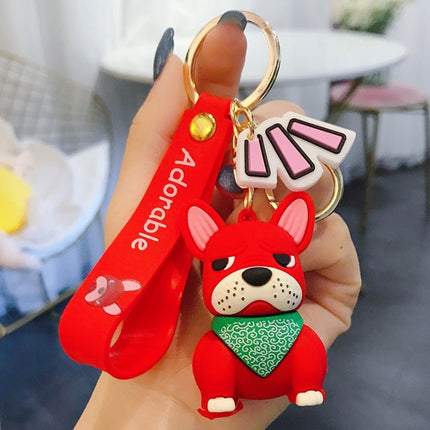 Adorable French Bulldog Keychain - Red - Frenchie Complex Shop