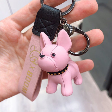 Frenchie Complex Dog Car Keychain - Pink - Frenchie Complex Shop