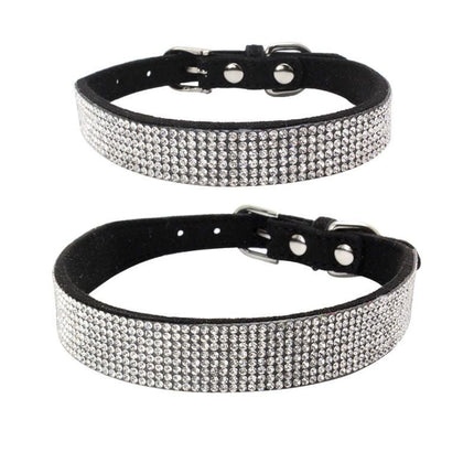Rhinestone French Bulldog Collar - Black / XS - Frenchie Complex Shop