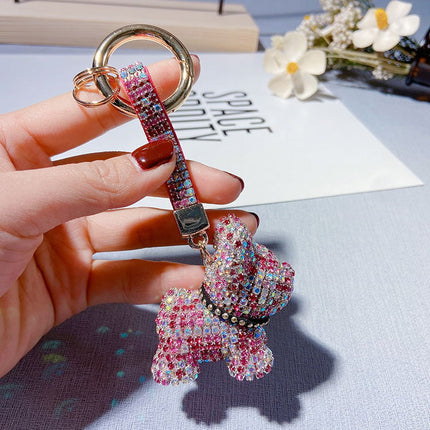 Diamond French Bulldog Keychain - Purple - Frenchie Complex Shop