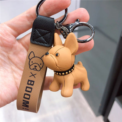 Frenchie Complex Dog Car Keychain - Khaki - Frenchie Complex Shop