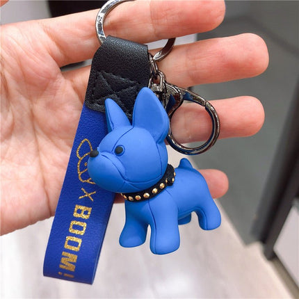 Frenchie Complex Dog Car Keychain - Blue - Frenchie Complex Shop