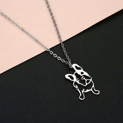 Stainless Steel Frenchie Necklace - Silver - Frenchie Complex Shop