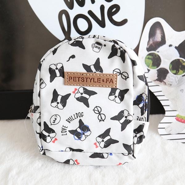 Printed Frenchie Self Backpack - White / S - Frenchie Complex Shop
