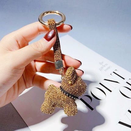 Diamond French Bulldog Keychain - Gold - Frenchie Complex Shop