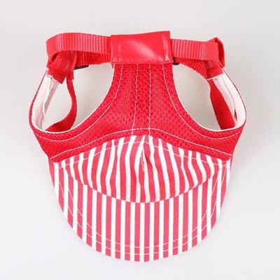 Striped French Bulldog Baseball Cap - Red / L - Frenchie Complex Shop