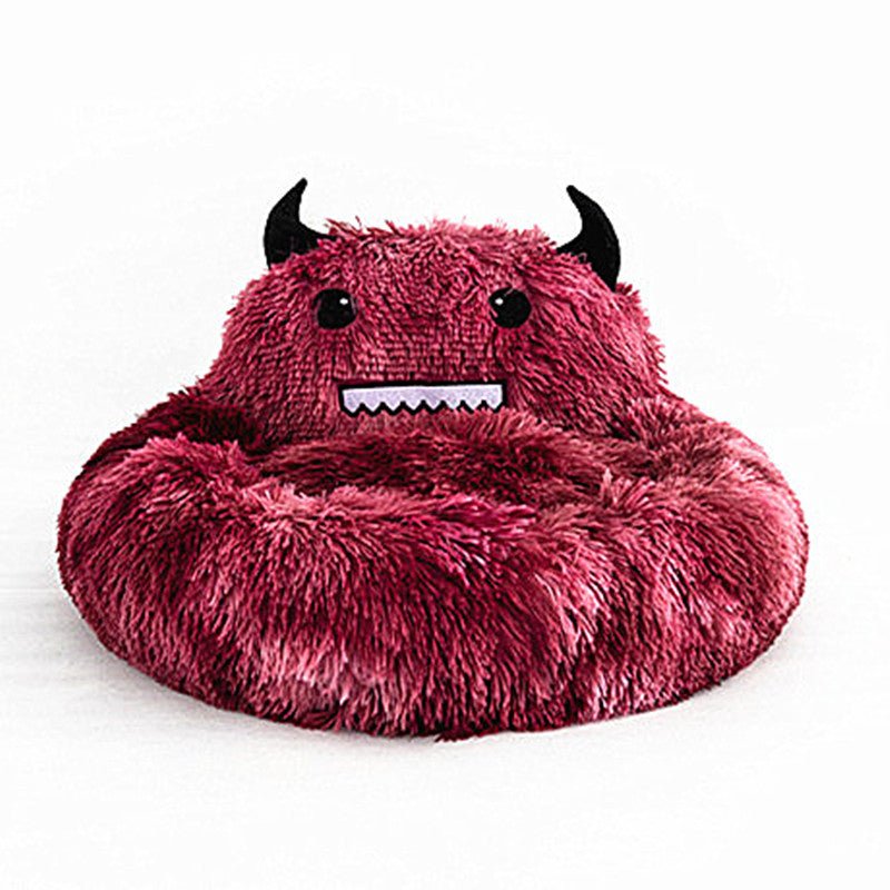 Cozy Monster French Bulldog Bed - 50cm/19.6" / Red - Frenchie Complex Shop