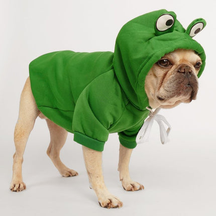 Frog French Bulldog Hoodie - Green / XS - Frenchie Complex Shop