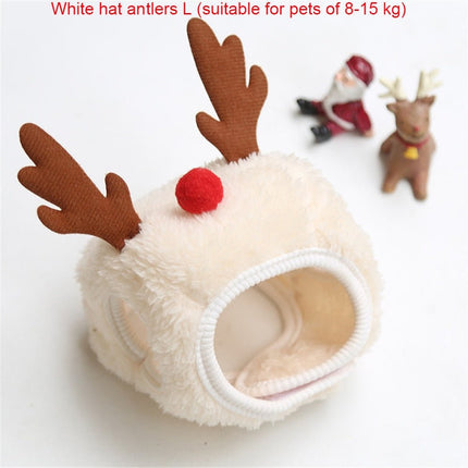 Christmas Frenchie Hat & Bandana - White Hat L - Frenchie Complex Shop