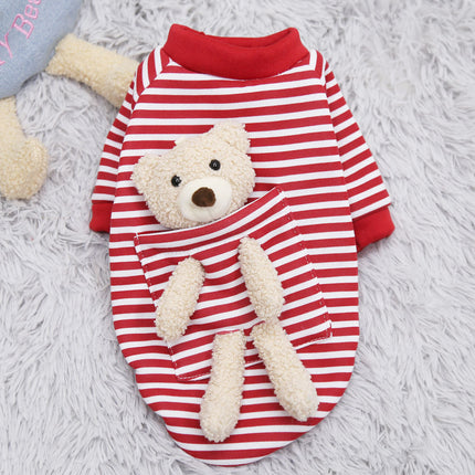 Bear French Bulldog Hoodie - XS / Red - Frenchie Complex Shop