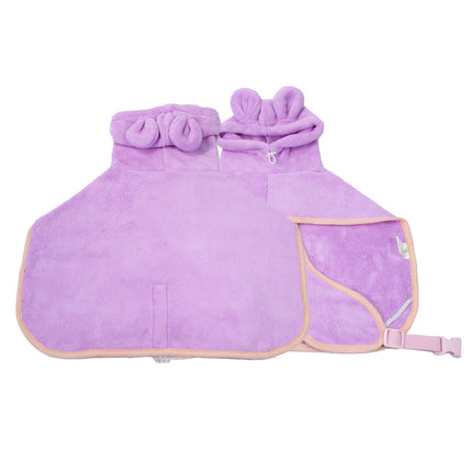 French Bulldog Bath Microfiber Hoodie Blanket - XS / Violet - Frenchie Complex Shop