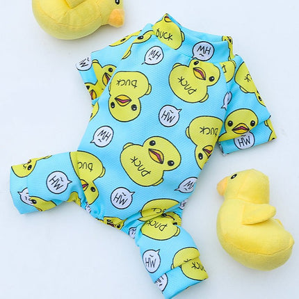 Duck French Bulldog Pajama - XS / Blue - Frenchie Complex Shop