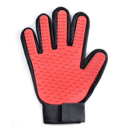 French Bulldog Grooming Brush Glove - Left Hand / Red - Frenchie Complex Shop