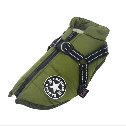 Frenchie Complex® Waterproof Winter Vest - Green / S - Frenchie Complex Shop