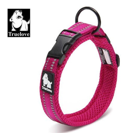 Reflective Dog Collar - Rose Red / XXS - Frenchie Complex Shop