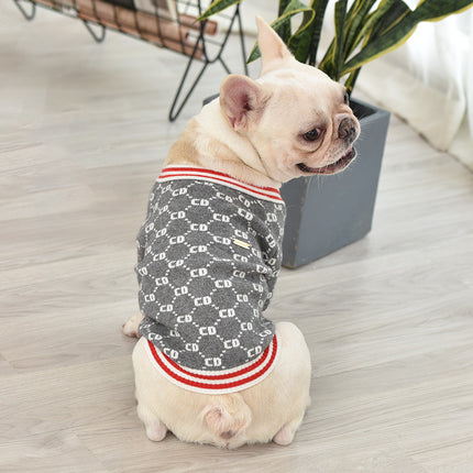 French Bulldog Thick Knit Sweater - Grey / S - Frenchie Complex Shop