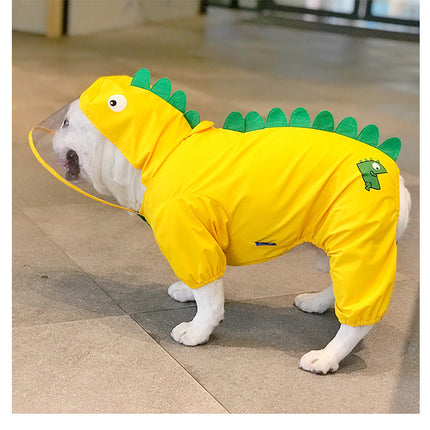 French Bulldog Dinosaur Raincoat - L / Yellow - Frenchie Complex Shop