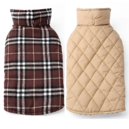 Plaid French Bulldog Jackets - XS / Brown - Frenchie Complex Shop