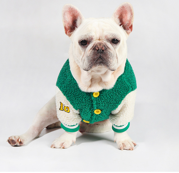 Baseball French Bulldog Sweater Jacket - Frenchie Complex Shop