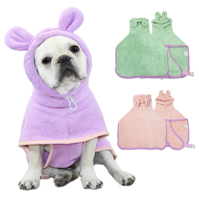 French Bulldog Bath Microfiber Hoodie Blanket - Frenchie Complex Shop