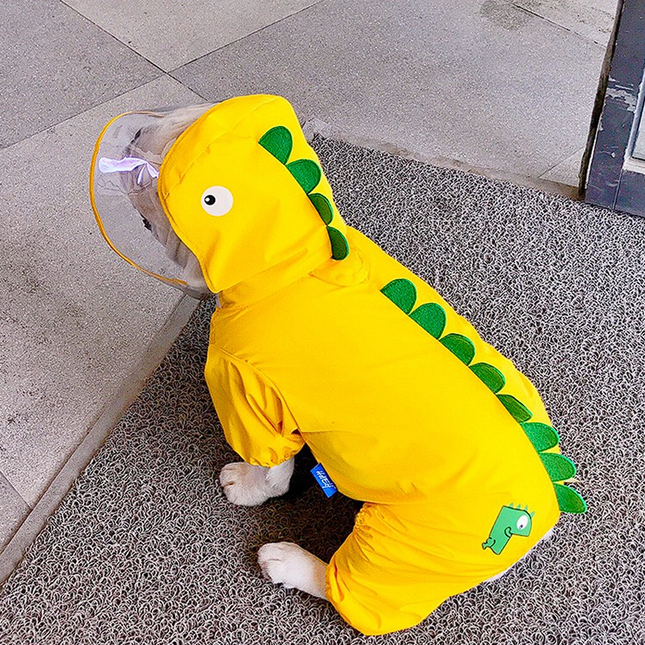 French Bulldog Dinosaur Raincoat - L / Yellow - Frenchie Complex Shop