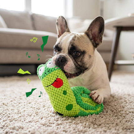 French Bulldog Puzzle Toy – Interactive Squeaky Plush Toy - Green - Frenchie Complex Shop