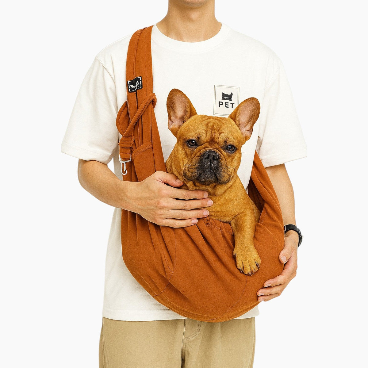 French Bulldog Sling Carrier Bag - Brown - Frenchie Complex Shop
