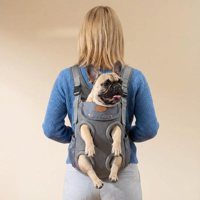 French Bulldog Chest Backpack Carrier - Grey - Frenchie Complex Shop